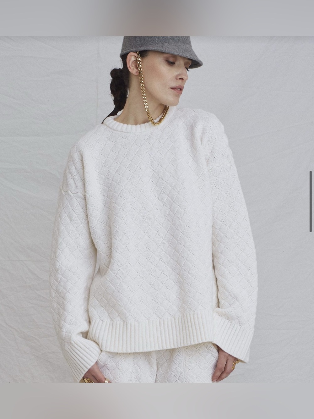 Clouded Squares Italian merino sweater